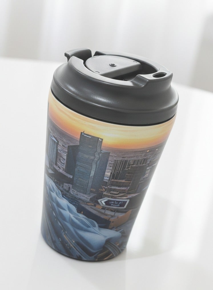 كوب قهوة عصري بغطاء محكم – تصميم مدينة الرياض للاستخدام اليومي - Image 2